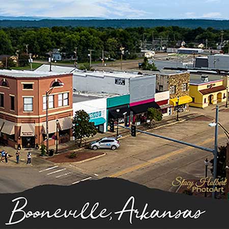 arial photo of Boonevile by Stacy Holbert